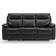 Carson Faux Leather Black Sofa 208cm 3 Seater