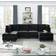 Simplie Fun U Shaped Modular Sectional Black Sofa 116" 6