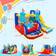 OutSunny 4 in 1 Kids Sailboat Style Bouncy Castle with Slide Pool Trampoline & Climbing Wall