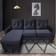 Kosy Koala Velvet Sectional with Ottoman Black Sofa 184cm 3 Seater