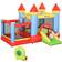 OutSunny Bouncy Castle House Inflatable Trampoline Slide Water Pool Basket 4 in 1 with Blower Basketball Hoop