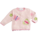 Art Walk Butterflies Cotton Button Front Sweater - Pink