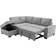 Simplie Fun L-Shaped Sleeper Grey Sofa 87" 3 Seater