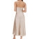 Shein BIZwear Women's Solid Color V-Neck Satin Spaghetti Strap Dress, Perfect For Work