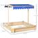 OutSunny Wooden Cabana Sandbox with Bench Canopy