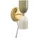 ValueLights Plug in Gold Up & Down Easy Fit Khaki/Cream Wall light