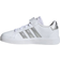 adidas Kid's Grand Court Elastic Lace & Top Strap - Cloud White/Matte Silver/Matte Silver