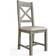 Fwstyle Limewashed Grey Kitchen Chair 159cm