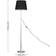 ValueLights Charlie Stem Chrome with Aspen Shade Black Floor Lamp 154cm