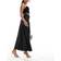 ASOS DESIGN Sort maxinederdel med skråsnit satin-Black