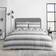 Catherine Lansfield Kamari Stripe Reversible Single Duvet Cover Grey, White, Black (200x135cm)