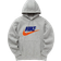 NIKE Club Fleece Men's Pullover Hoodie - Dark Grey Heather/Light Smoke Grey/Safety Orange