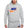 NIKE Club Fleece Men's Pullover Hoodie - Dark Grey Heather/Light Smoke Grey/Safety Orange