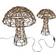 Lights4fun Mushroom Brown Ground Lighting 40cm 2pcs