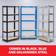 Rhino Racking 2 Bays Black Shelving System 90x180cm