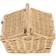 RED HAMPER Wicker Small Double Lidded Picnic Natural Basket 27cm