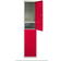 MonsterShop Lockers Flatpack Red Storage Cabinet 45x180cm 3pcs