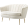 Homcom Modern Velvet Loveseat Cream Sofa 130cm 2 Seater