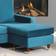 Artemis Home Hendrick Velvet Reversible Corner Teal Sofa 199cm 3 Seater