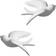 Dorlotou Sparrows Swallows White Wall Decor 3.8x8.9cm 2pcs