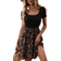 Shein VCAY Floral Print Scoop Neck Dress
