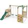 Rebo Wooden Swing Set with Monkey Bars Plus Deck & 6ft Slide