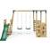 Rebo Wooden Swing Set with Monkey Bars Plus Deck & 6ft Slide