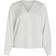 Vila Long Sleeve V-neck Blouse - Snow White