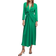 Mango Satin Dress with Knot - Emerald Green