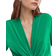 Mango Satin Dress with Knot - Emerald Green