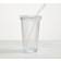 Dunelm Ribbed Glass Straw Travel Mug 38cl