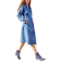 Only Malou Fly Away Collar Buttoned Cuffs Coat - Blue/Medium Blue Denim