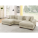 Wade Logan Cabbar Beige Corduroy Sofa 125" 3 Seater
