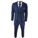 Paul Andrew Men's 3 Piece Birdseye Tweed Classic Suit - Navy Blue