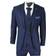 Paul Andrew Men's 3 Piece Birdseye Tweed Classic Suit - Navy Blue