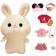 Awcvire Bunny Stuffed Animal Toy Set with Cute Outfits & Accessories