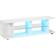Homcom Modern LED Unit with Glass Shelves White TV Bench 144.8x45cm