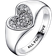 Pandora Radiant Heart Pavé Signet Ring - Silver/Transparent