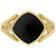 Whitby Jet Cushion Cut Ring - Gold/Black