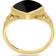 Whitby Jet Cushion Cut Ring - Gold/Black