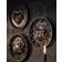Sacred Heart Gothic Mural with Peonies Black/Gold Vægdekorationer 16x20cm