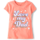 The Children's Place Girl's Love My Dad Graphic Tee - Peach Paradise