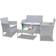 Bigzzia 4pcs Rattan Garden Furniture Loungesæt, 1 borde inkl. 2 stole & 1 sofaer
