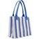 Ganni Striped Tote Large - Dark Blue