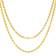 Nuragold Solid Rope Chain Diamond Cut Necklace 4mm - Gold