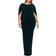 Betsy & Adam Miriam Long Jersey Draped Back Gown Plus Size - Forest