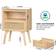 Lerliuo Boho Cane Accent Natural Bedside Table 30x40.5cm