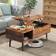 Horshod Lift Top Retro Brown Coffee Table 19.7x39.4"