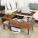 Horshod Lift Top Retro Brown Coffee Table 19.7x39.4"