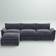 Wade Logan Arlynda 4 Blue Chenille Sofa 118.9" 4 Seater